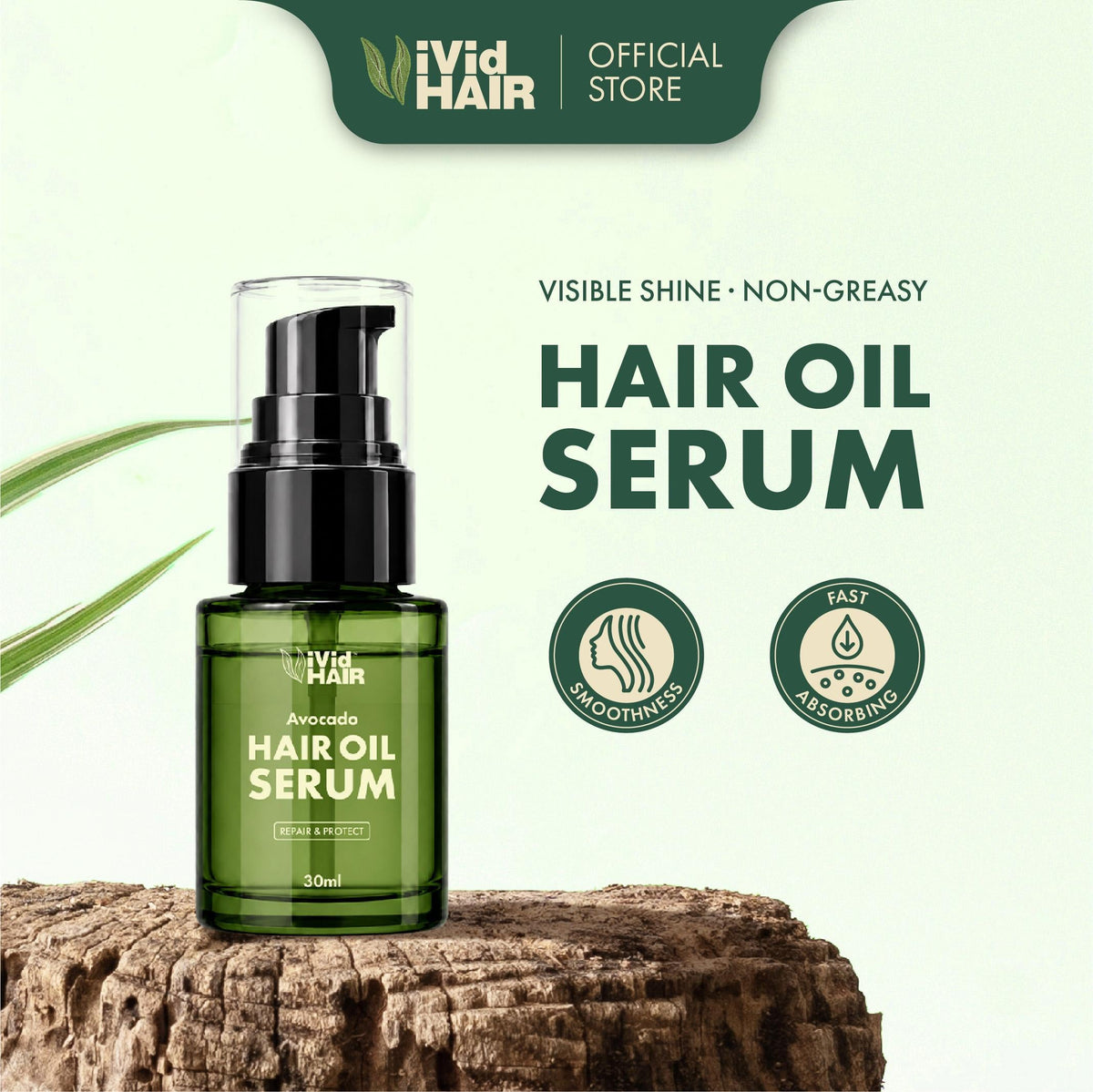 【VISIBLE SHINE】Non-Greasy Smoothness Hair Oil 30ml Fast Absorbing Avocado Serum Kilau yang Jelas Minyak Rambut Licin Tidak Berminyak Menyerap Pantas